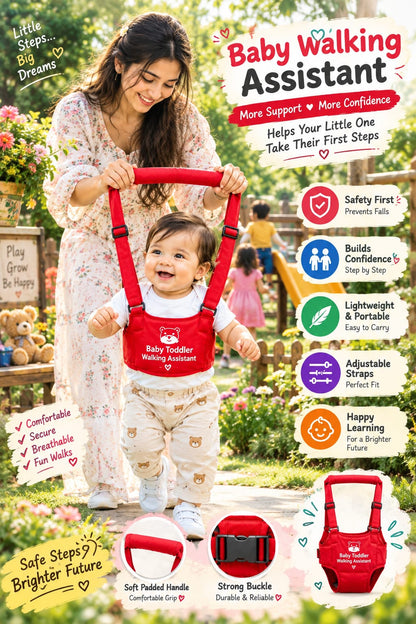 Reone Baby Walking Assistant Belt - Adjustable Toddler Harness for Safe First Steps