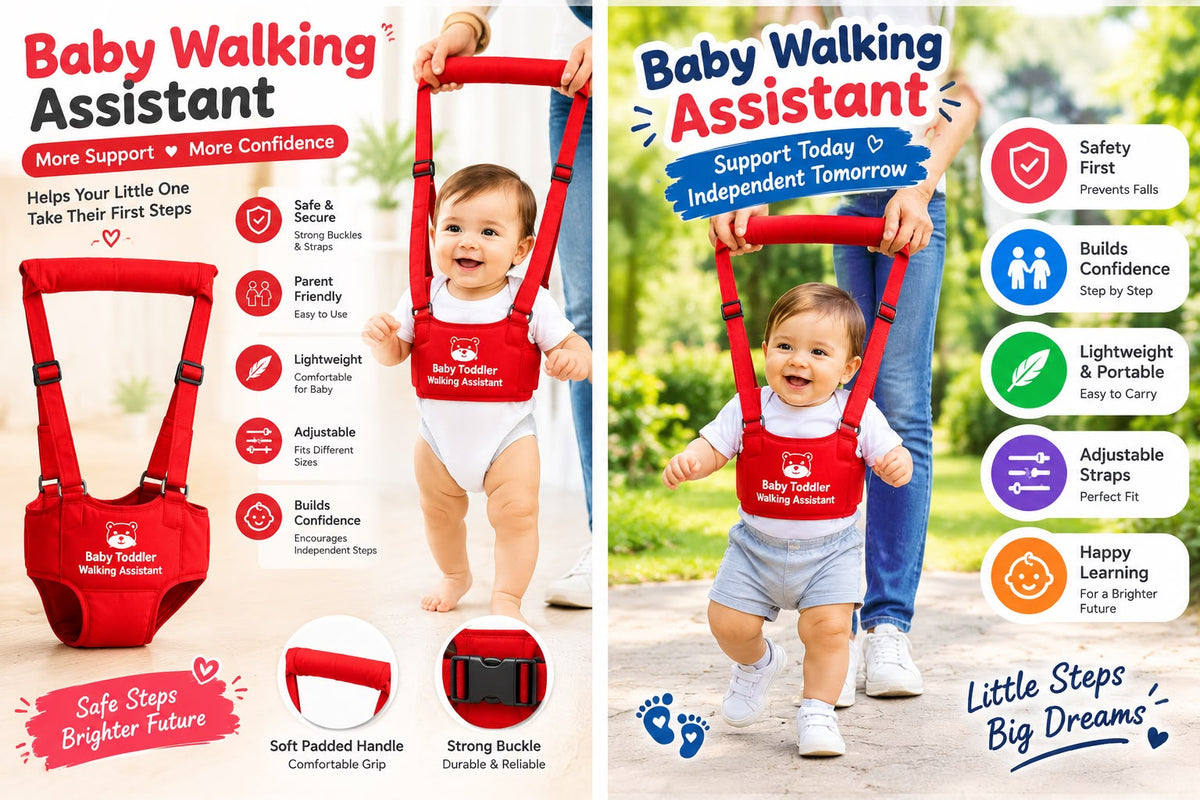 Reone Baby Walking Assistant Belt - Adjustable Toddler Harness for Safe First Steps